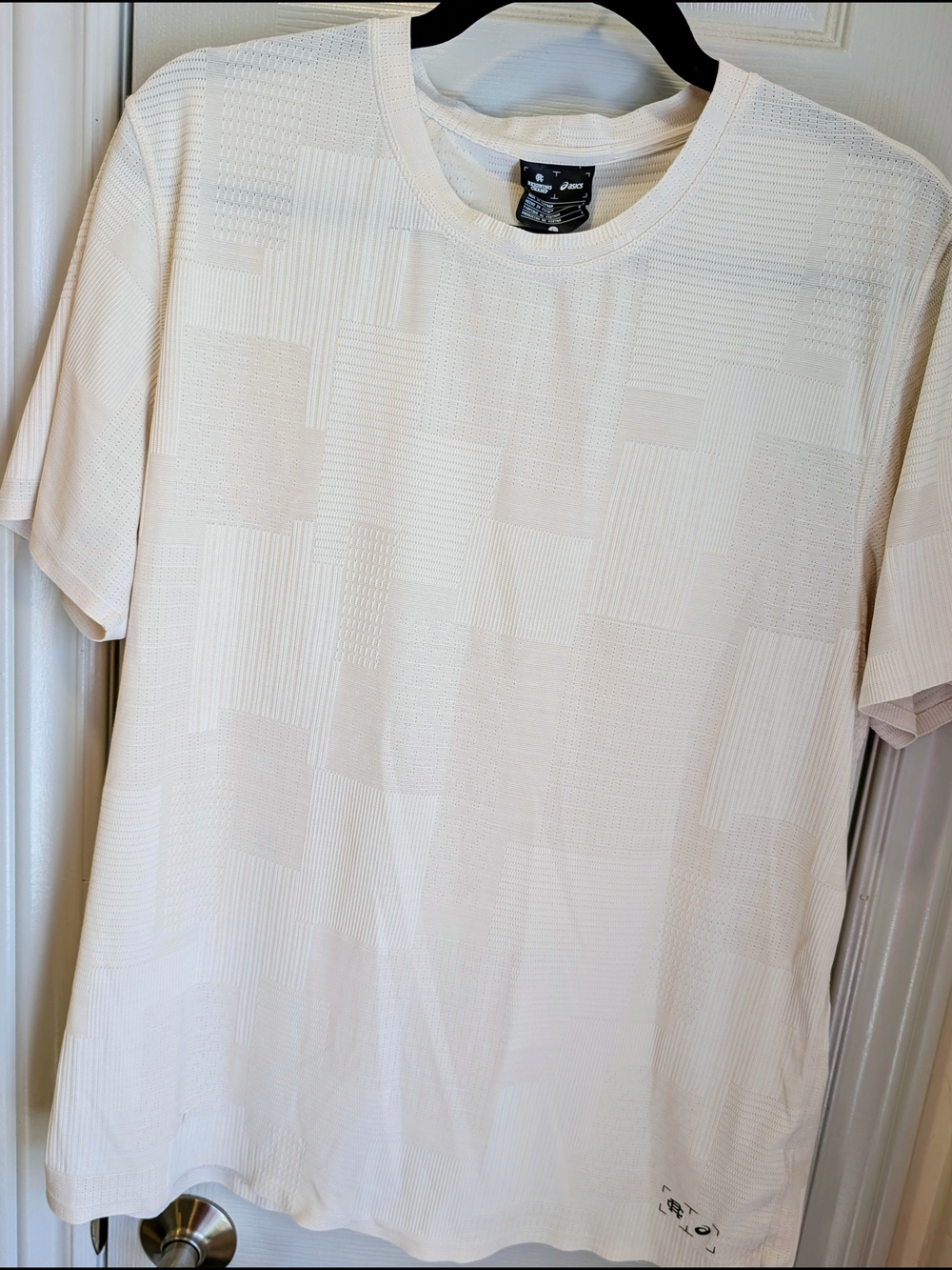 Reigning Champ X ASICS Cream Patterned Tennis Shirt Mens Size Large